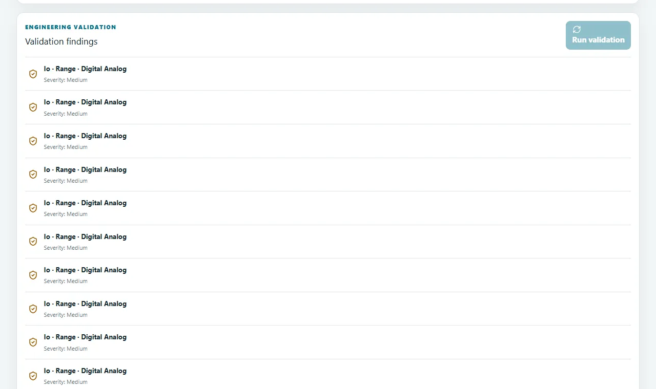 Validation: Run explainable checks and resolve findings against the exact record.