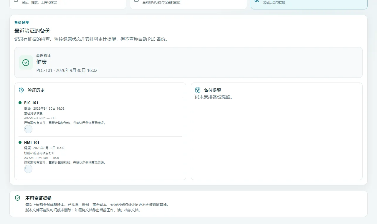 备份状态: 跟踪受保护备份的验证历史、到期日和可恢复性。